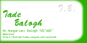 tade balogh business card